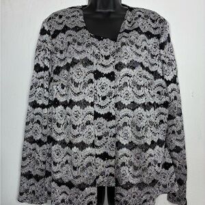 Black and Silver Lace sequin Women's Twinset Size 16W